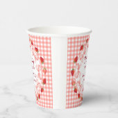 Coquette Berry Erster Geburtstag Rot Gingham Pappbecher (Rechts)