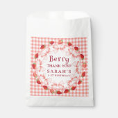 Coquette Berry First Birthday Red Gingham Geschenktütchen (Vorderseite)