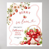 Coquette Berry in Liebe Brautparty Begrüßungszeich Poster (Vorne)
