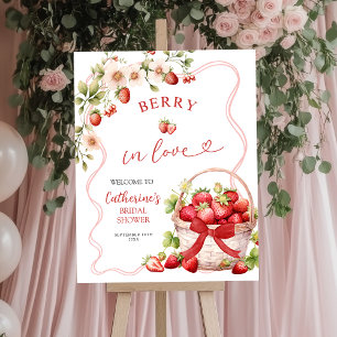 Coquette Berry in Liebe Brautparty Begrüßungszeich Poster
