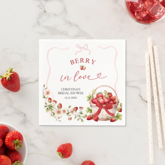Coquette Berry in Liebe Brautparty Napkins Serviette (Beispiel)
