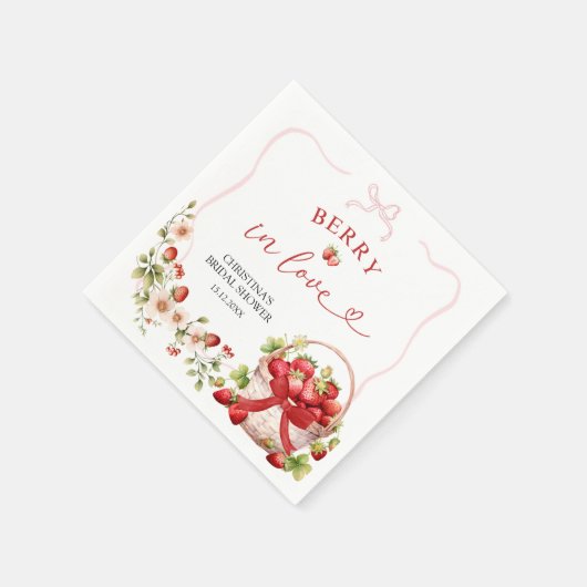 Coquette Berry in Liebe Brautparty Napkins Serviette (Ecke)