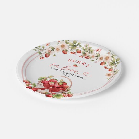 Coquette Berry in Liebe Brautparty Paper Teller (Schrägansicht)