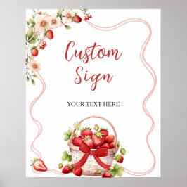 Coquette Berry in Liebe Custom Party SIgn Poster