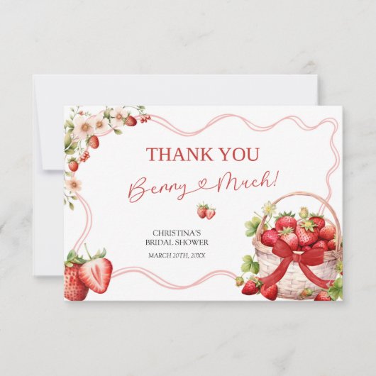 Coquette Berry in Liebe Dusche Danke Karte (Vorderseite)