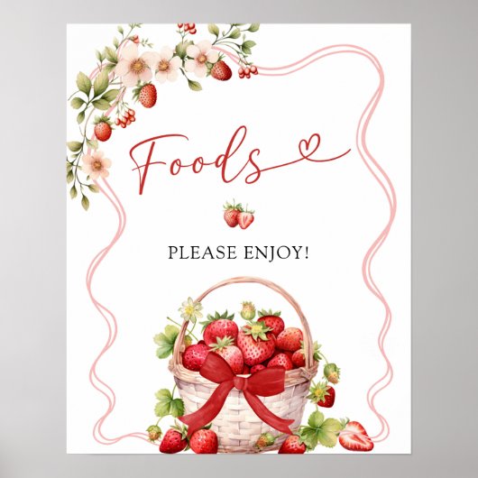 Coquette Berry in Liebe Party Unterschrift Poster (Vorne)