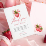 Coquette Berry Sweet Baby Dusche Dankeskarte<br><div class="desc">Coquette Berry Sweet Baby Dusche Danke Karte 3.5 "x5"</div>
