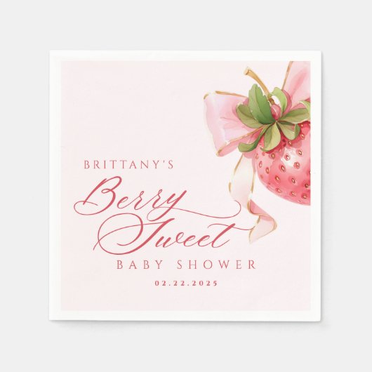 Coquette Berry Sweet Baby Dusche Serviette (Vorderseite)