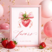 Coquette Berry Sweet Baby Shower Favorit Table Sig Poster