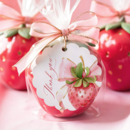 Coquette Berry Sweet Baby Shower Scalloped Tags Geschenkanhänger