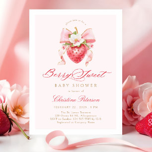 Coquette Berry Sweet Floral Baby Dusche Einladung