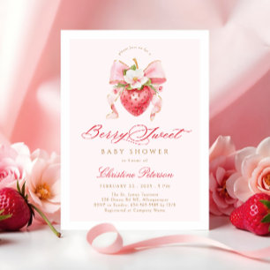 Coquette Berry Sweet Floral Baby Dusche Einladung