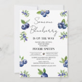 Coquette Berry Sweet Heidelbeere Babydusche Einladung (Vorderseite)