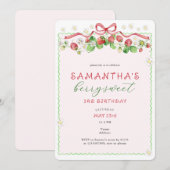 Coquette Berry Sweet jedes Alter Geburtstag Einladung (Vorne/Hinten)