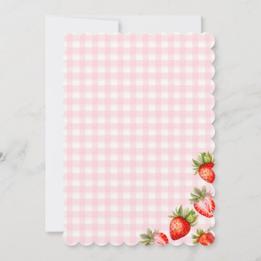 Coquette Berry Sweet Strawberry Baby Dusche Einladung (Rückseite)