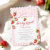 Coquette Berry Sweet Strawberry Baby Dusche Einladung