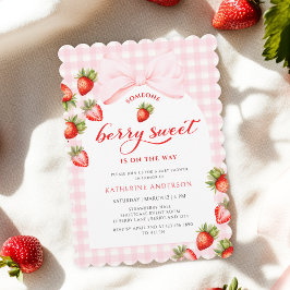 Coquette Berry Sweet Strawberry Baby Dusche Einladung