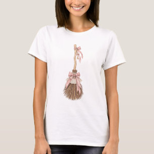 Coquette Besen Pastell Halloween T-Shirt