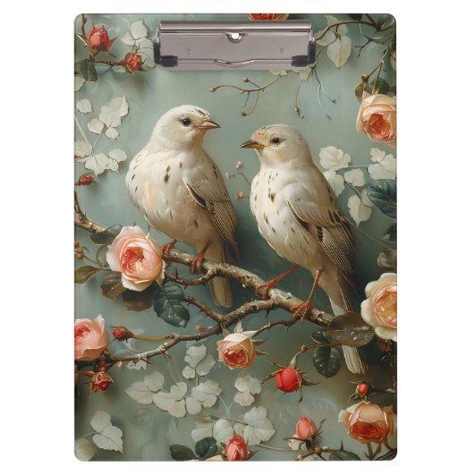 Coquette Birds Floral Klemmbrett (Vorderseite)