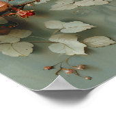 Coquette Birds Floral Poster (Ecke)