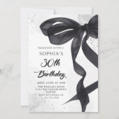 Coquette Black Bow 30. Geburtstagsfeier Party Einl Einladung (Vorderseite)