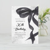 Coquette Black Bow 30. Geburtstagsfeier Party Einl Einladung (Stehend Vorderseite)
