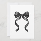 Coquette Black Bow Birthday Invitation Einladung (Rückseite)