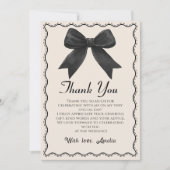 Coquette Black Bow Brautparty Vielen Dank, dass Si Dankeskarte (Vorderseite)