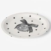 Coquette Black Bow & Disco Ball Elegante Pappteller (Schrägansicht)