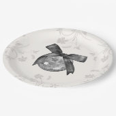 Coquette Black Bow & Disco Ball Elegante Pappteller (Schrägansicht)