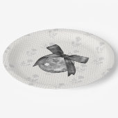 Coquette Black Bow & Disco Ball Elegante Pappteller (Schrägansicht)