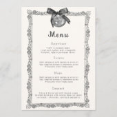 Coquette Black Bow & Disco Chic Geburtstag Menükarte (Vorderseite)