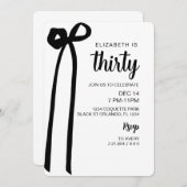 Coquette Black Bow Einladung, Editierbare Einladun Einladung (Vorne/Hinten)