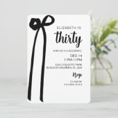 Coquette Black Bow Einladung, Editierbare Einladun Einladung (Stehend Vorderseite)