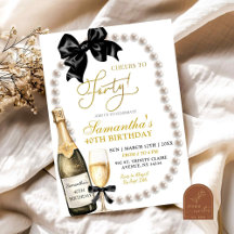 Coquette Black Bow Erwachsene Geburtstagseinladung