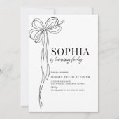 Coquette Black Bow Ribbon Erwachsenen Geburtstag Einladung (Vorderseite)