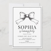 Coquette Black Bow Ribbon Erwachsenen Geburtstag Einladung (Vorderseite)