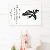 Coquette Black Bow & Tassel Graduation Party Sign Banner (InSitu)