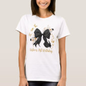 Coquette Black Bow Wildblumen Geburtstag T-Shirt (Vorderseite)