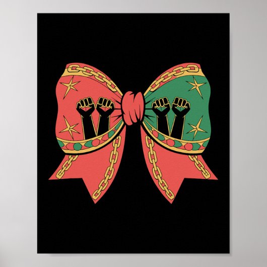 Coquette Black History Monte African American Bow Poster (Vorne)