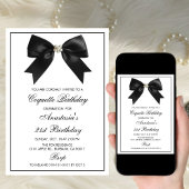 Coquette Black Ribbon,Coquette Party Birthday  Einladung