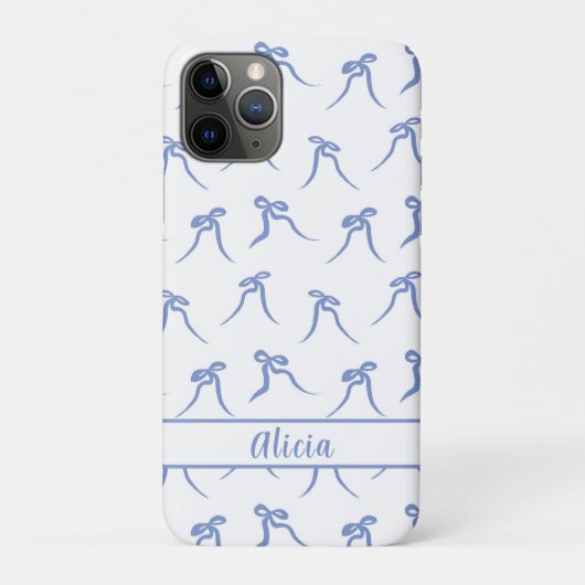 Coquette Blau und Weiße Bogen Case-Mate iPhone Hülle (Rückseite)