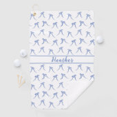 Coquette Blau und Weiße Bogen Golfhandtuch (Insitu)