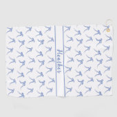 Coquette Blau und Weiße Bogen Golfhandtuch (Horizontal)