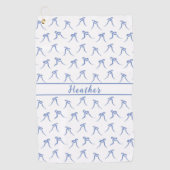 Coquette Blau und Weiße Bogen Golfhandtuch (Vorderseite)