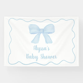 Coquette Blue Bow Baby Dusche Banner