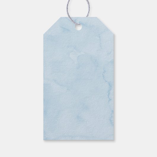 Coquette Blue Bow Baby Dusche Geschenkanhänger (Rückseite)