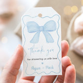 Coquette Blue Bow Baby Dusche Geschenkanhänger