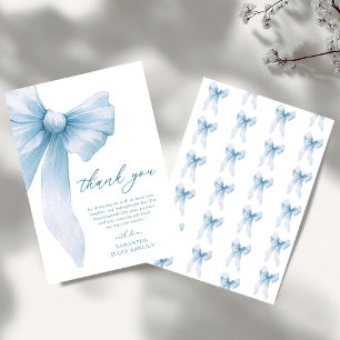 Coquette Blue Bow Brautparty Dankeskarte
