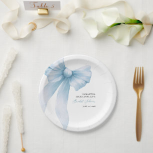 Coquette Blue Bow Brautparty Pappteller